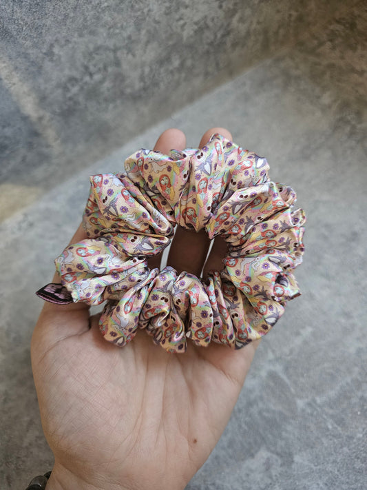 Christmas Nightmare Midi Satin Hair Scrunchie
