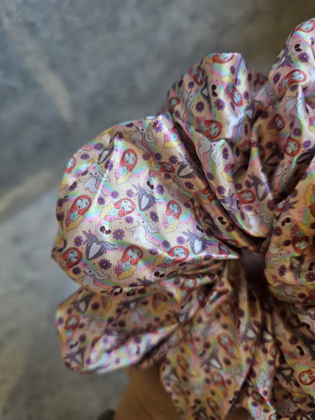 Christmas Nightmare Midi Satin Hair Scrunchie