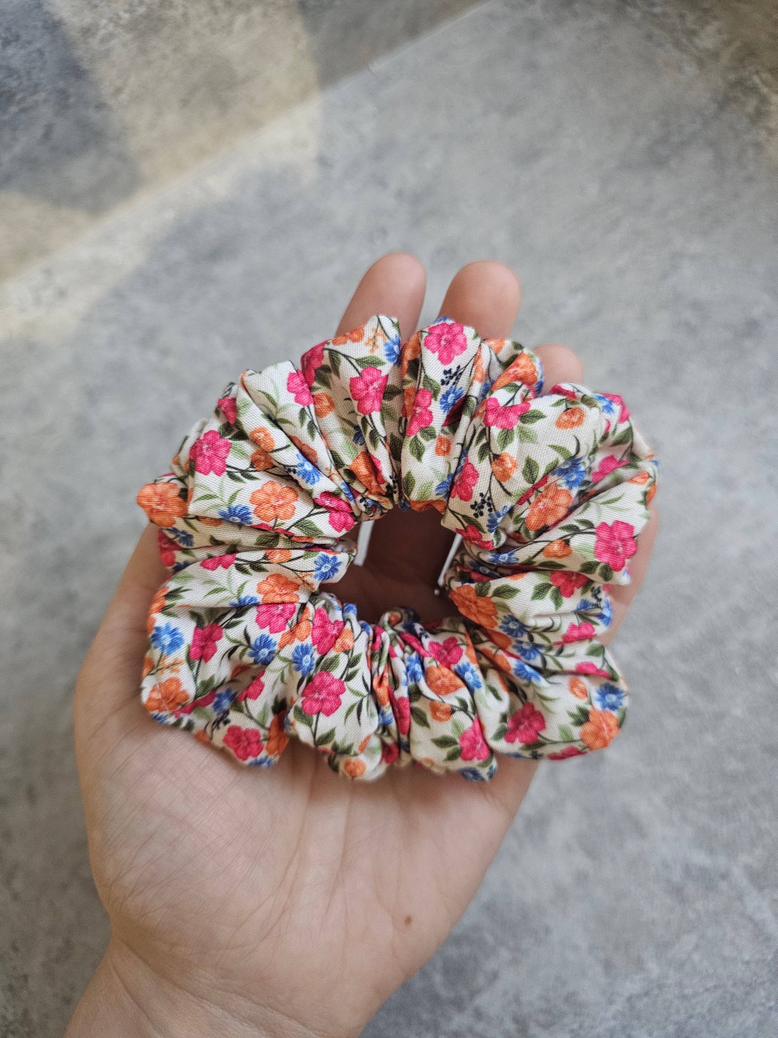 Bloom, soft cotton blend Midi Hair Scrunchie.