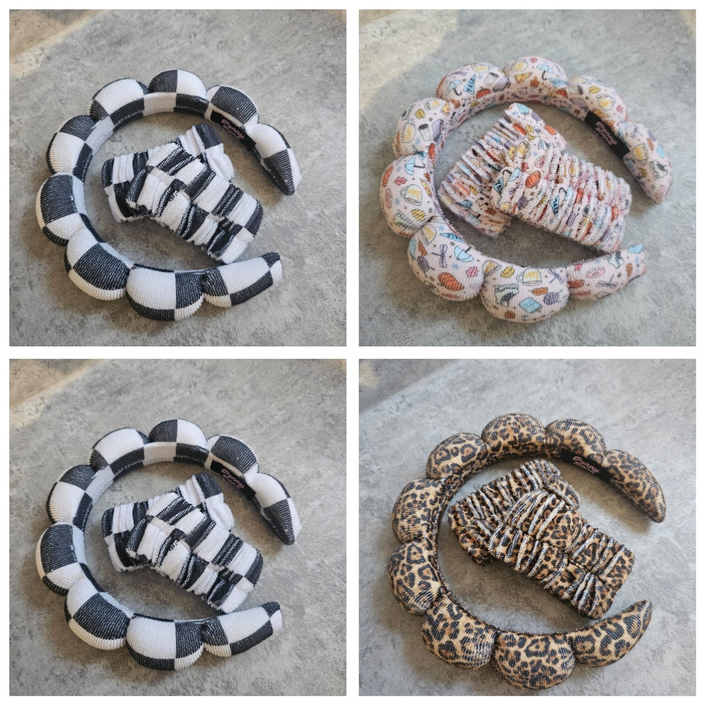 Bubble Headband Set,  Custom Print Headband and wristlet set, Gift