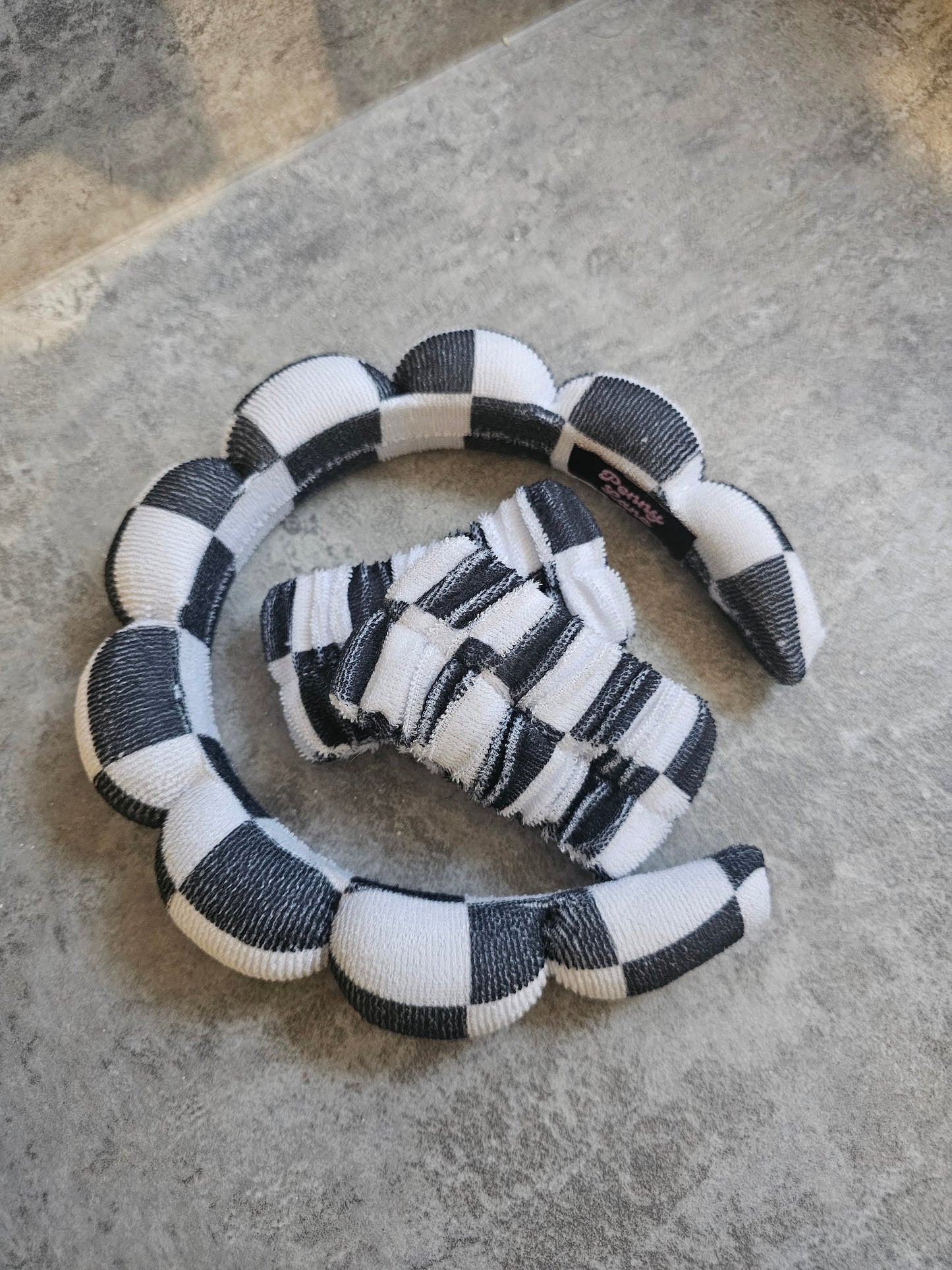 Bubble Headband Set,  Custom Print Headband and wristlet set, Gift