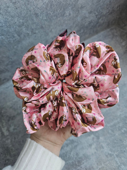 Sloths XL Satin Hair Scrunchie, Hair accessories, Hair bobble