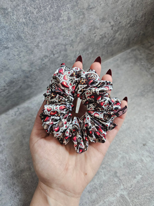 Cherry Leopard Bows Midi Satin Hair Scrunchie,  Hair accessories, Hair bobble