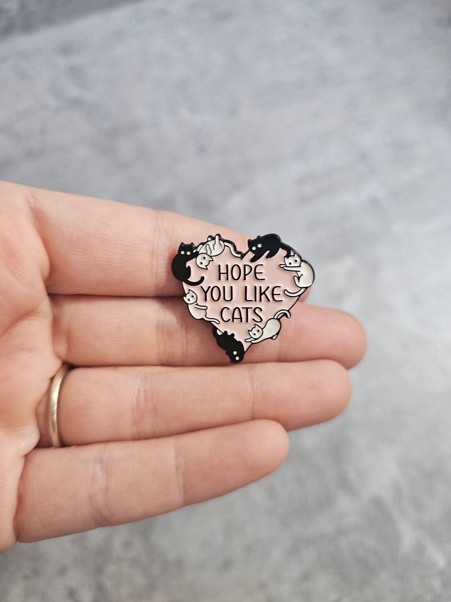 Hope you like cats heart Pin Badge