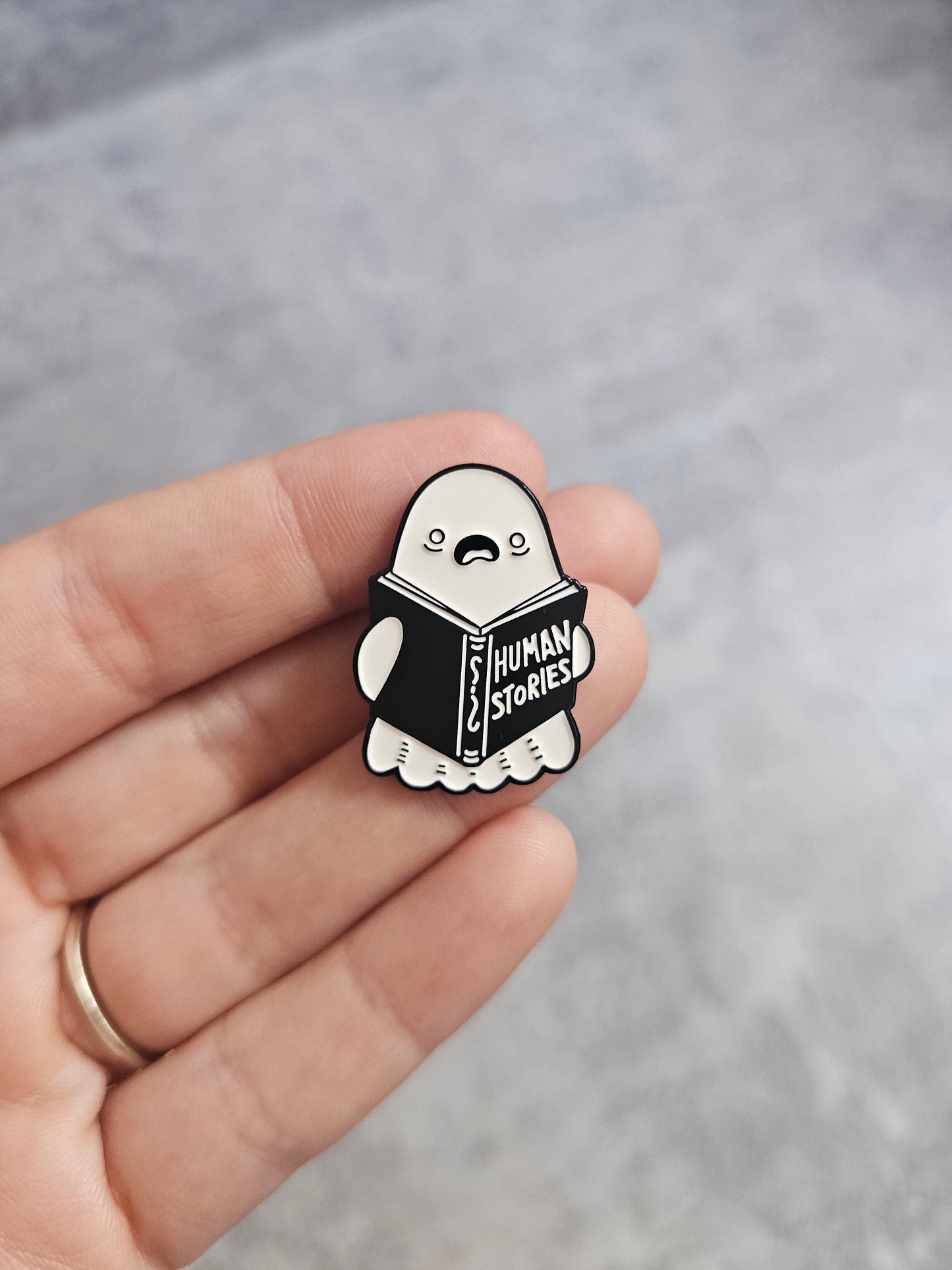 Human stories ghost Pin Badge