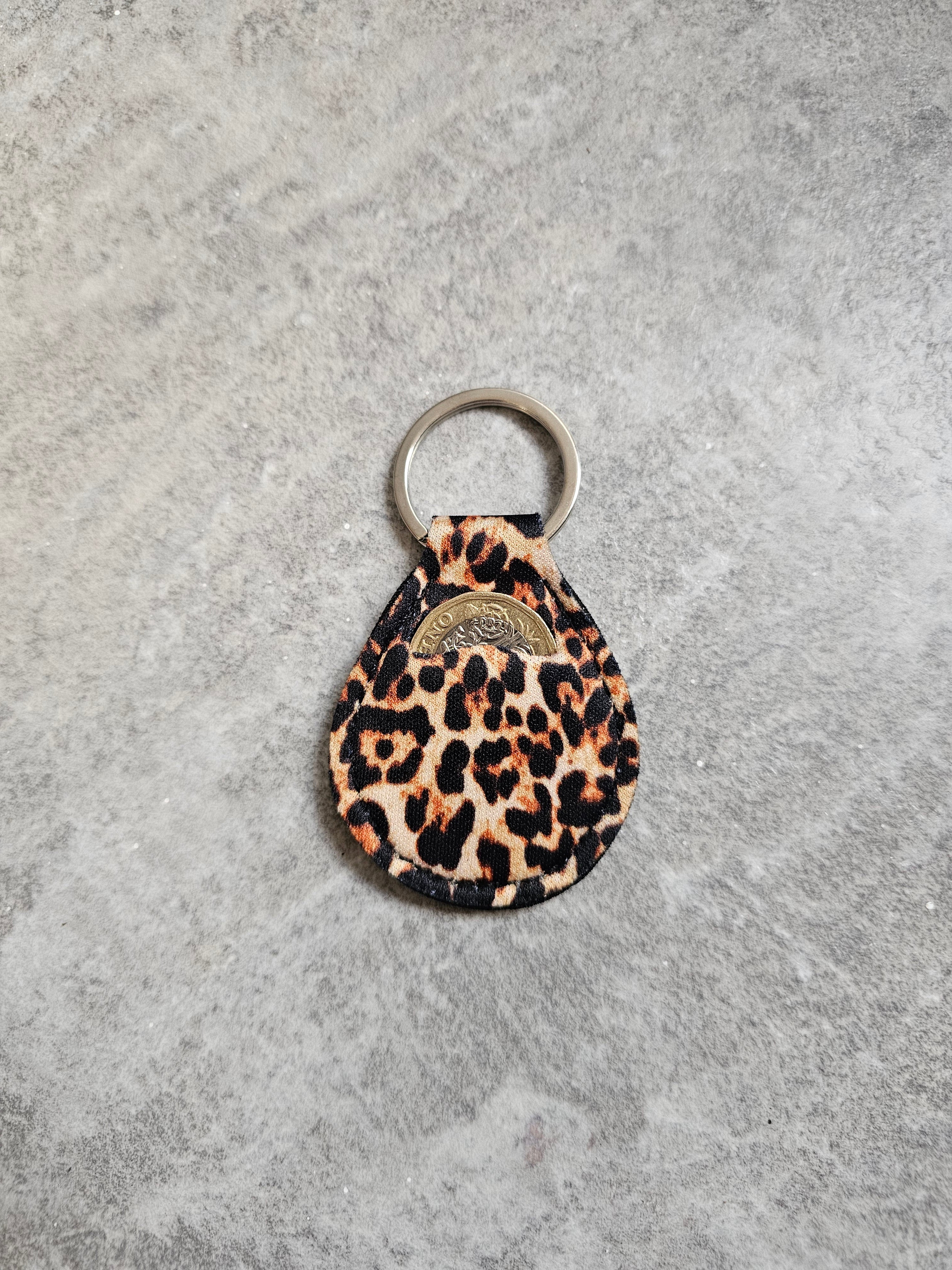 Trolley Coin Holder Keyring - Neoprene holder for £1 coin. Coin NOT included.