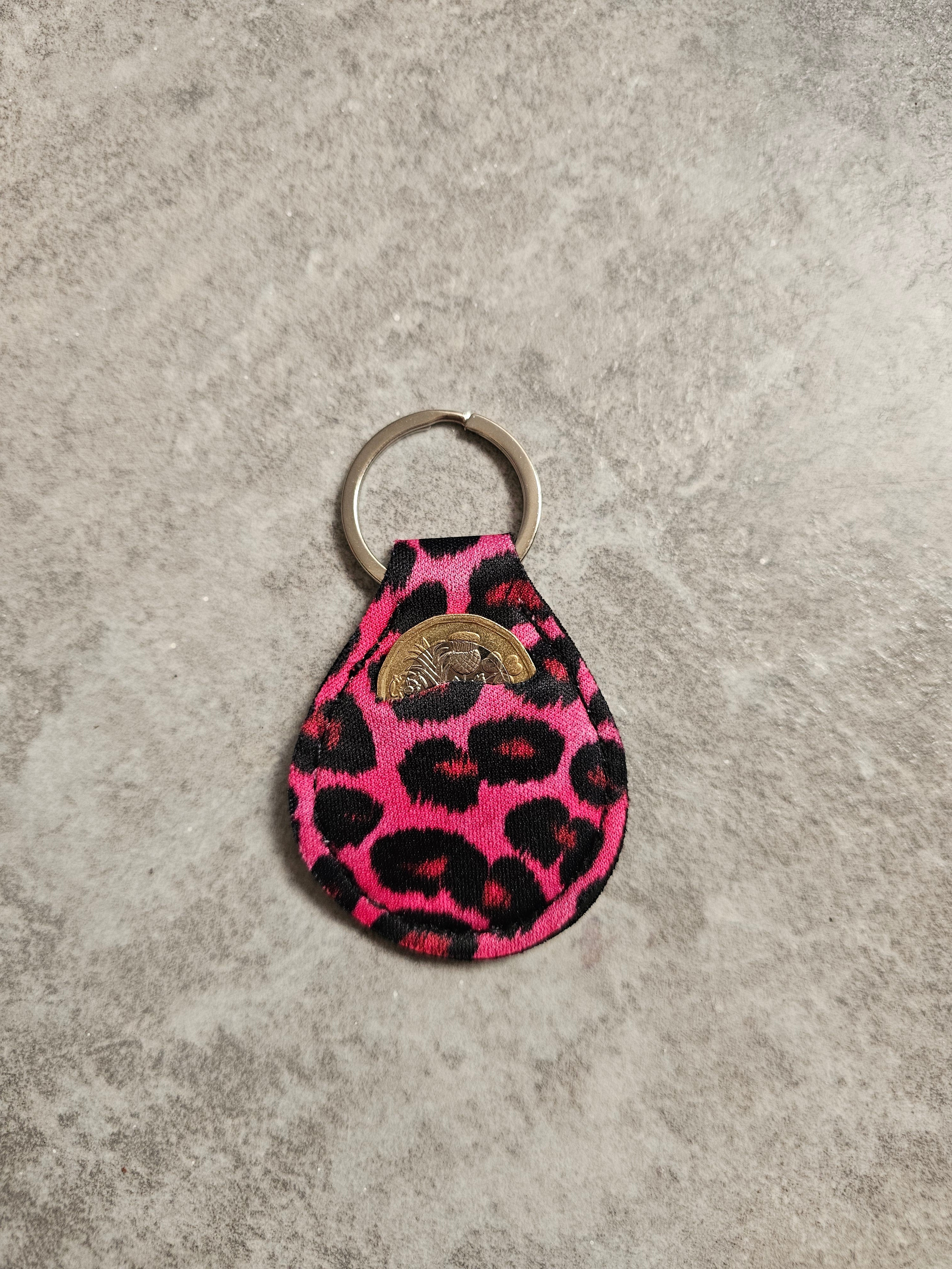 Trolley Coin Holder Keyring - Neoprene holder for £1 coin. Coin NOT included.