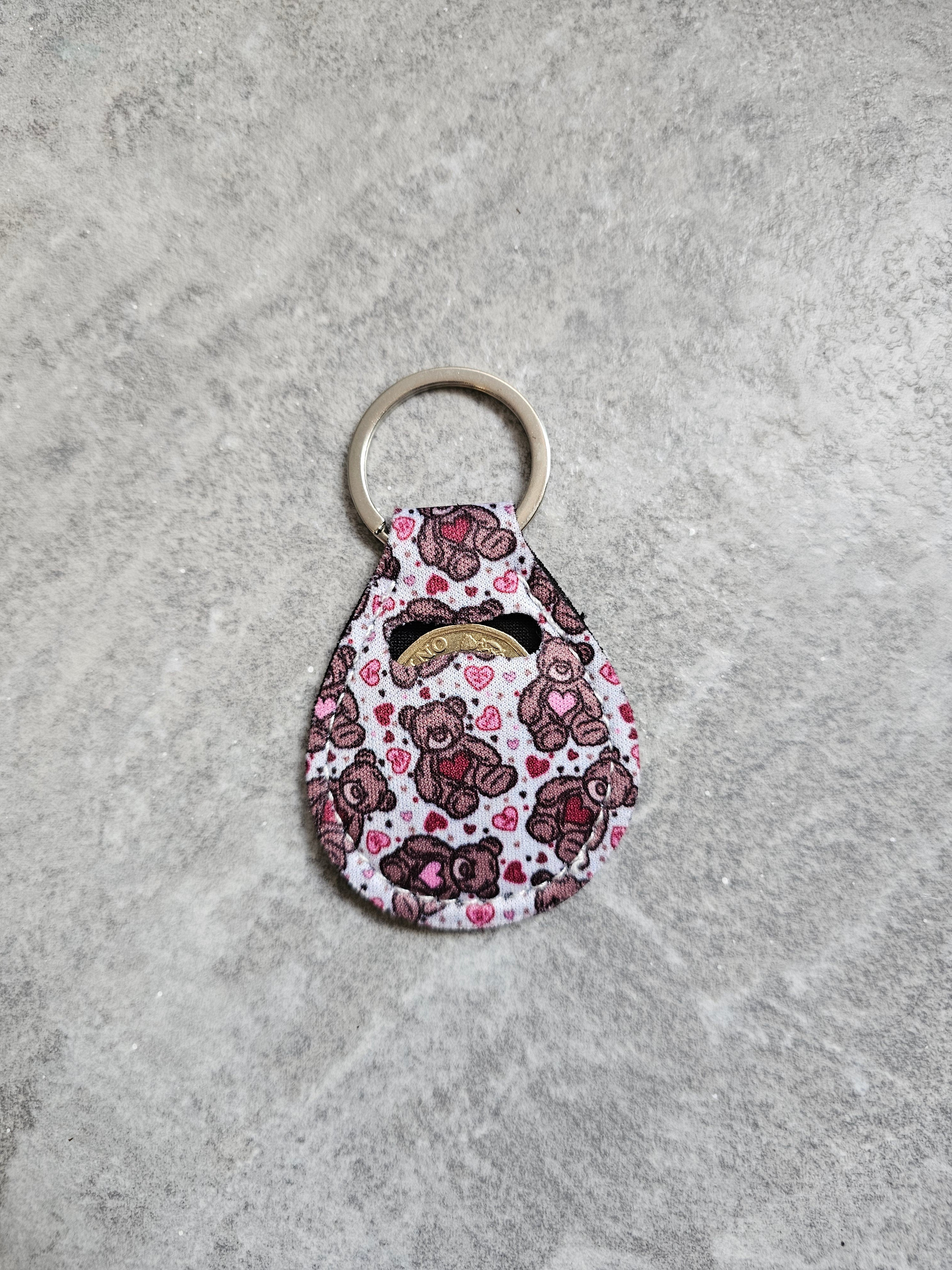 Trolley Coin Holder Keyring - Neoprene holder for £1 coin. Coin NOT included.