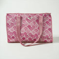Pink Seashells Large tote bags. Handmade cotton totes