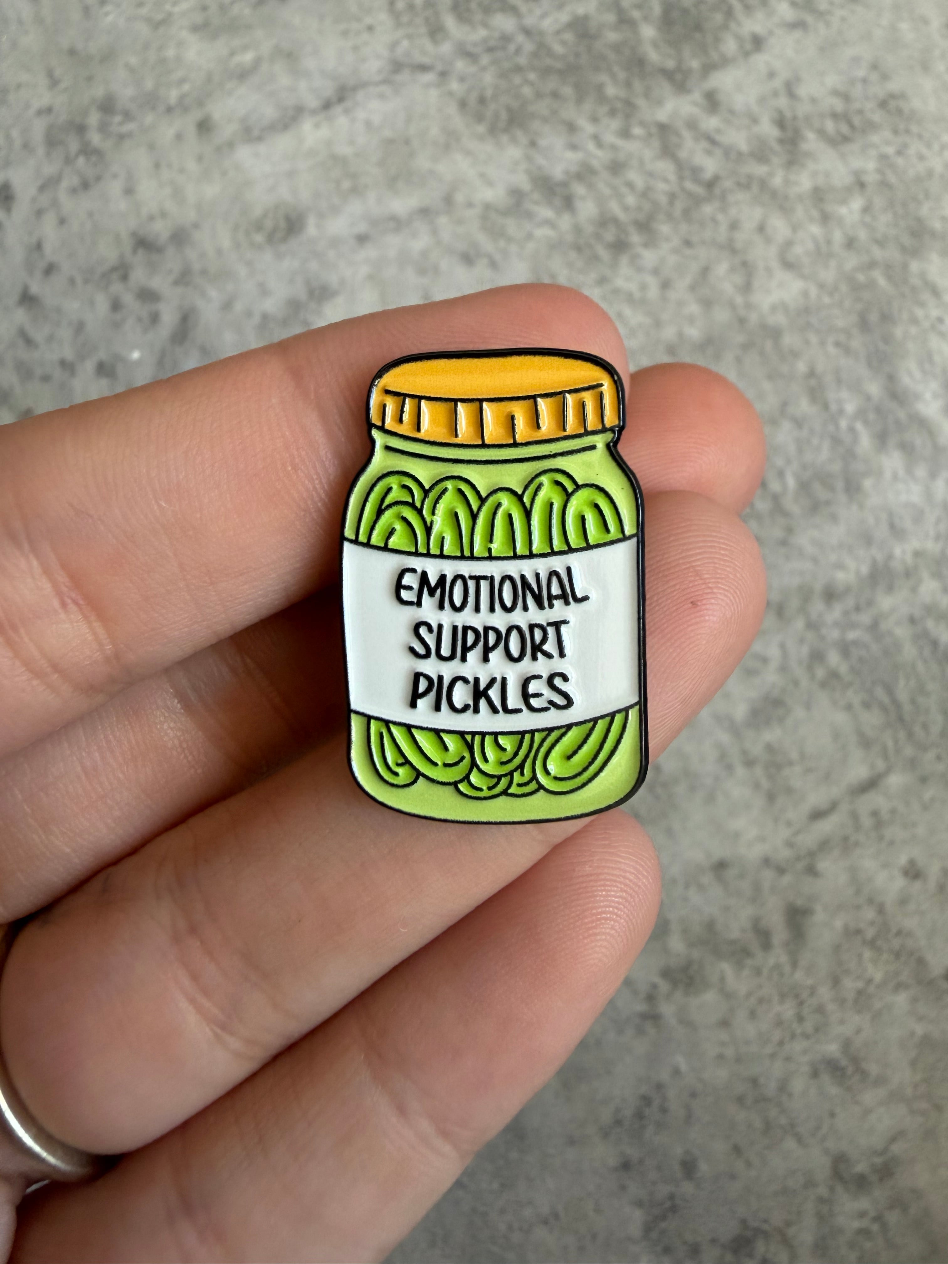 Emotional support pickles Pin Badge