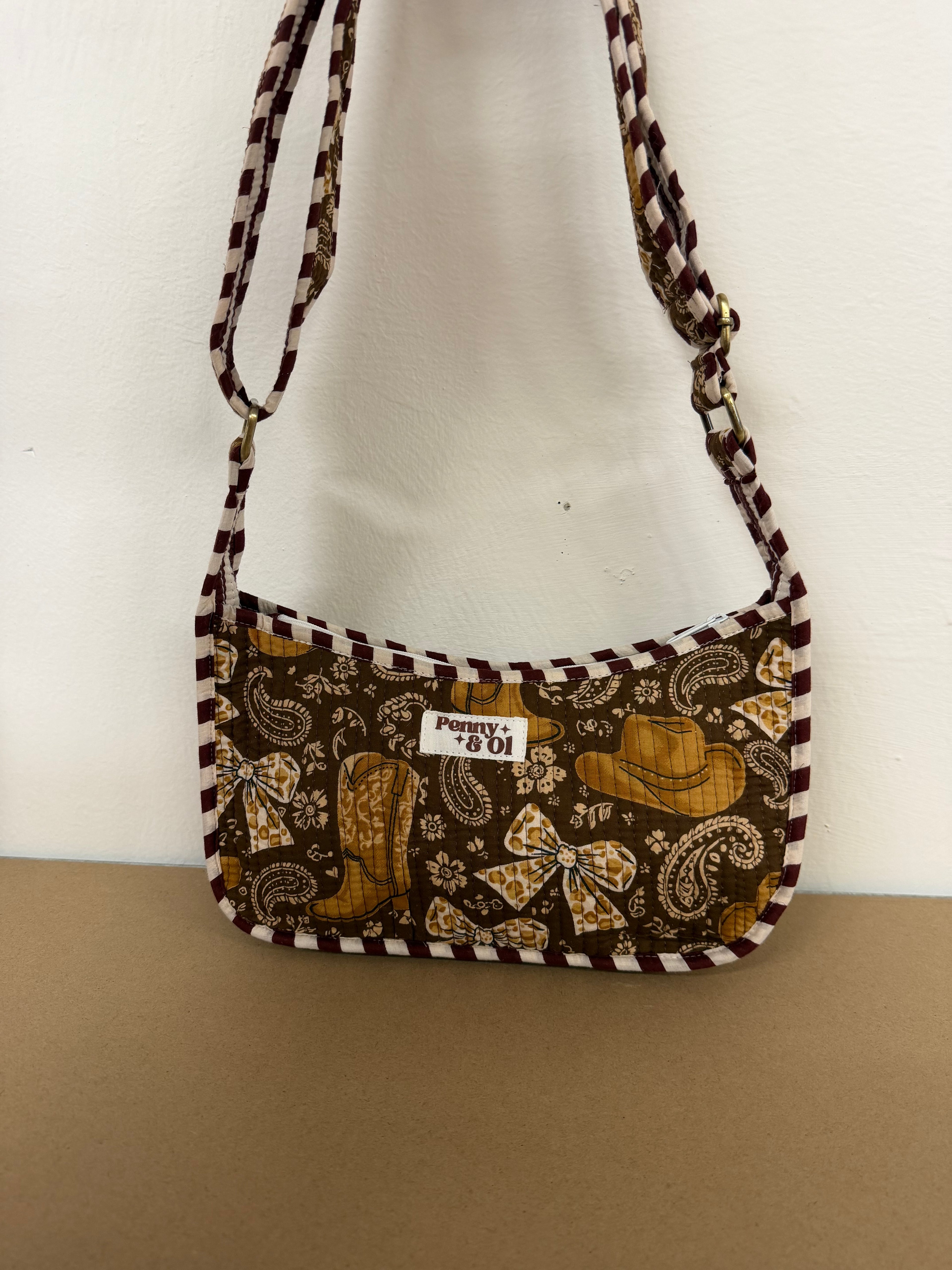 Cowgirl Mini Shoulder Bag, Handmade Cotton Tote Bags