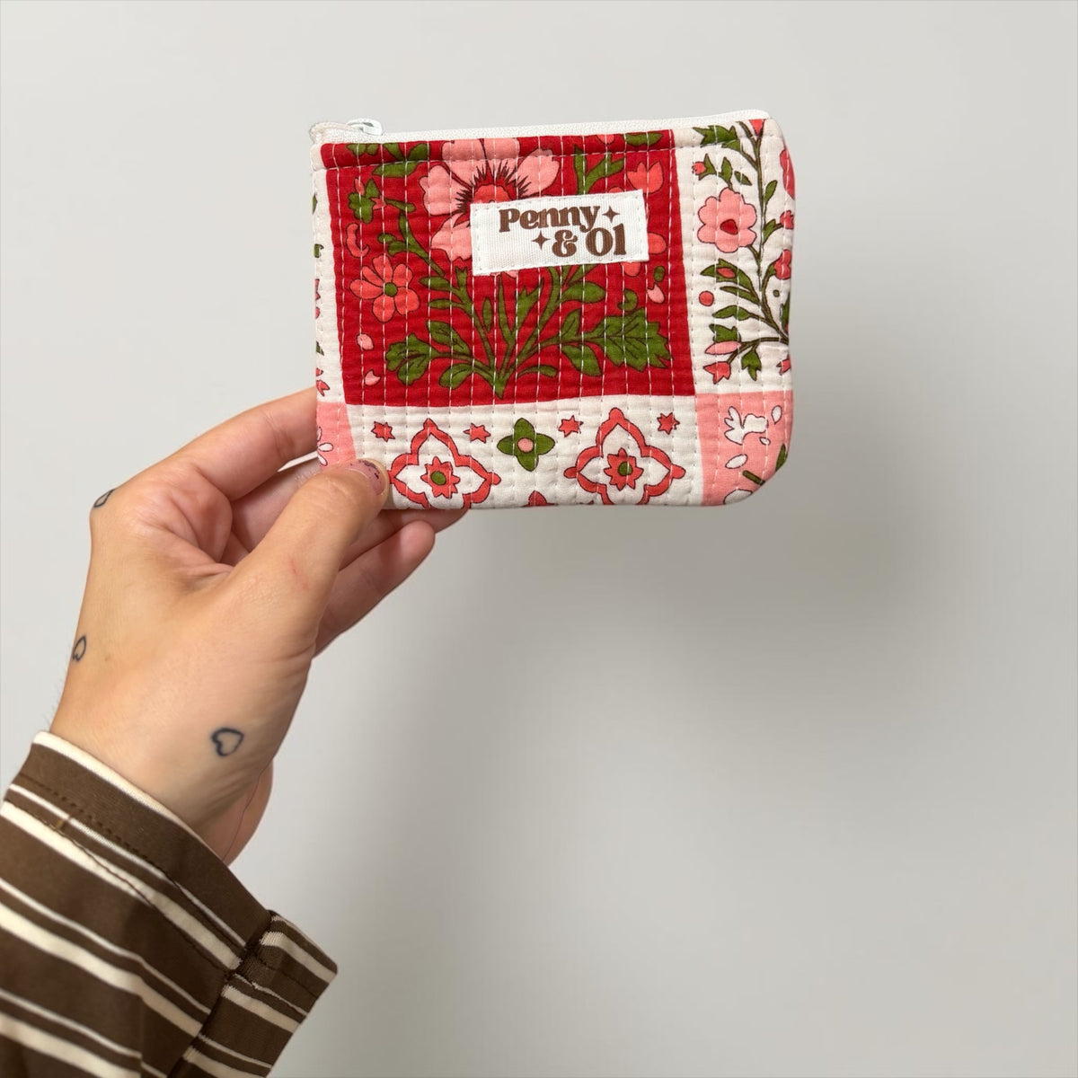 Pink & Red Patchwork Mini Zip Purse - Penny & Ol