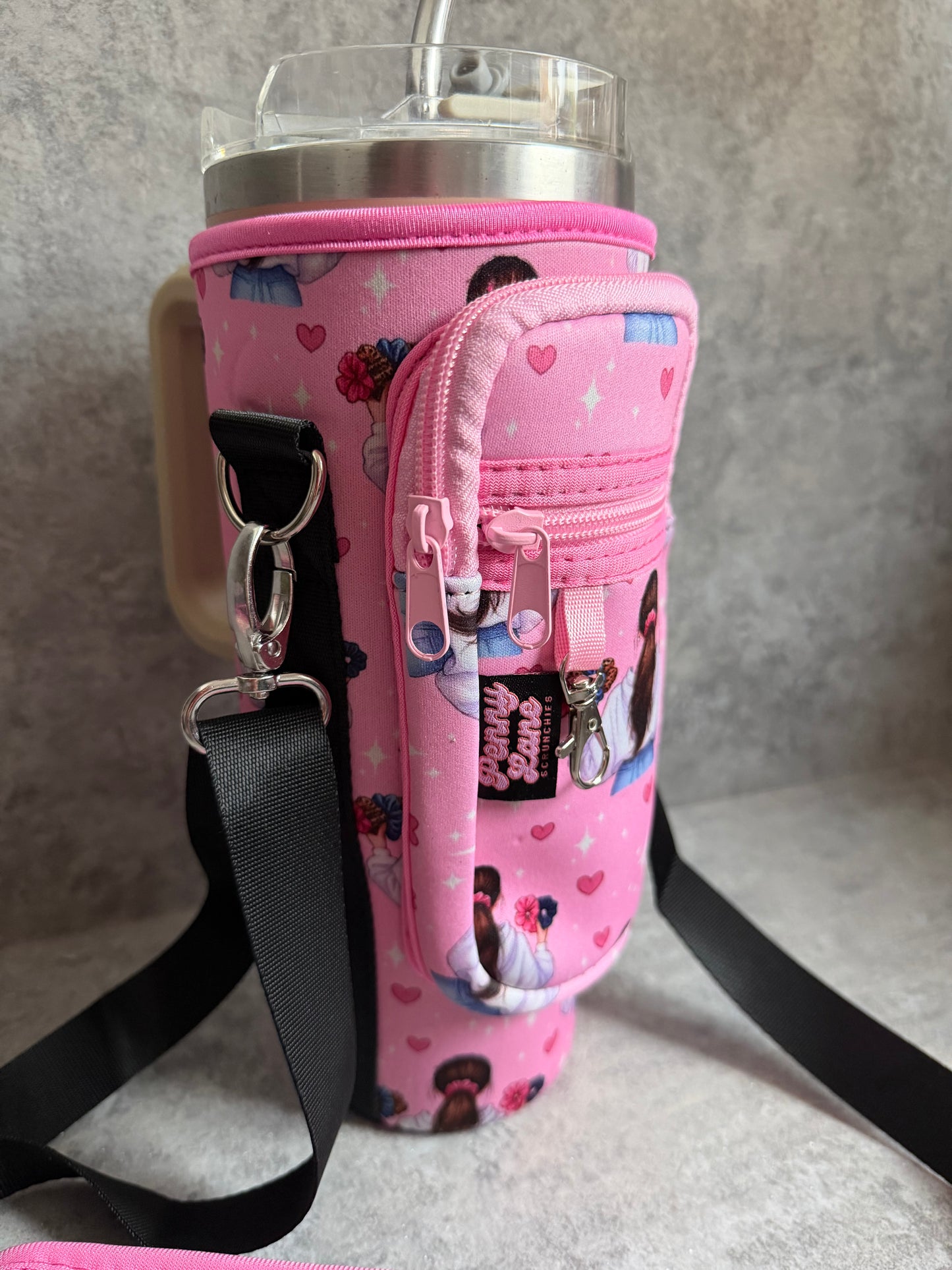 Tumbler cover & carry pouch. Neoprene case and strap for 40oz tumbler. TUMBLER NOT INCLUDED.