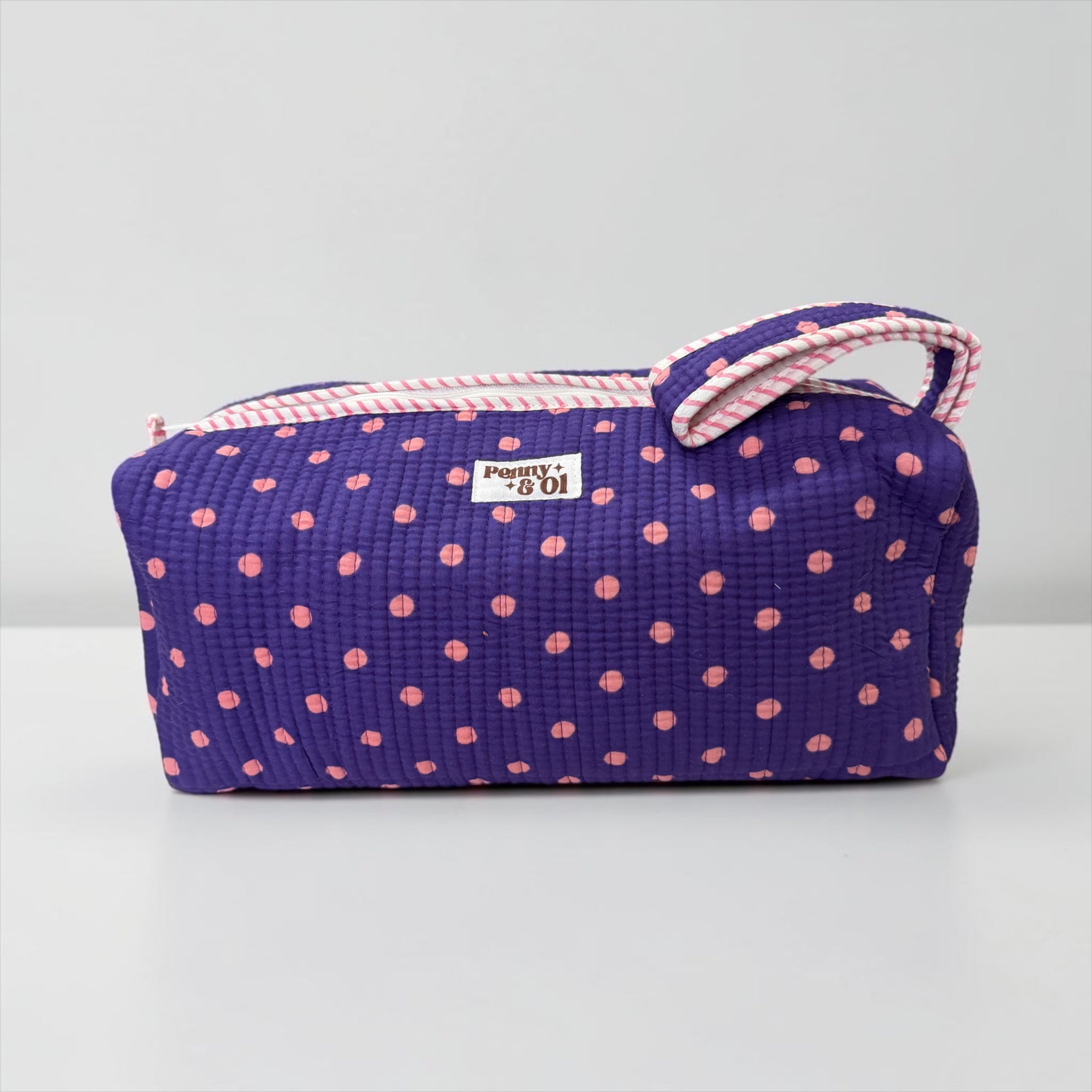 Hair tool bag, Cotton hair tool zip pouch with compartments