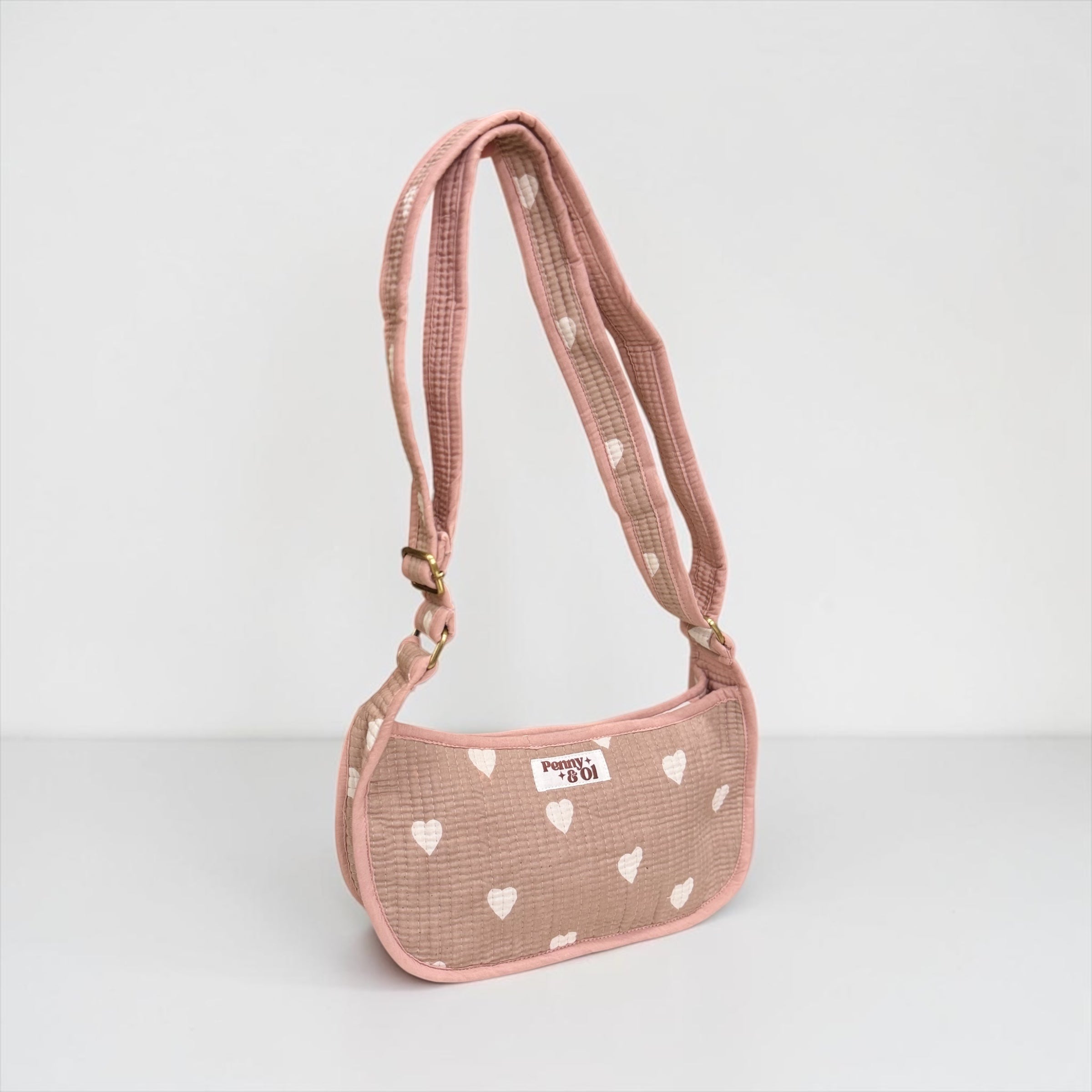 Beigey Pink Hearts Mini SHOULDER bag, cross body bag.