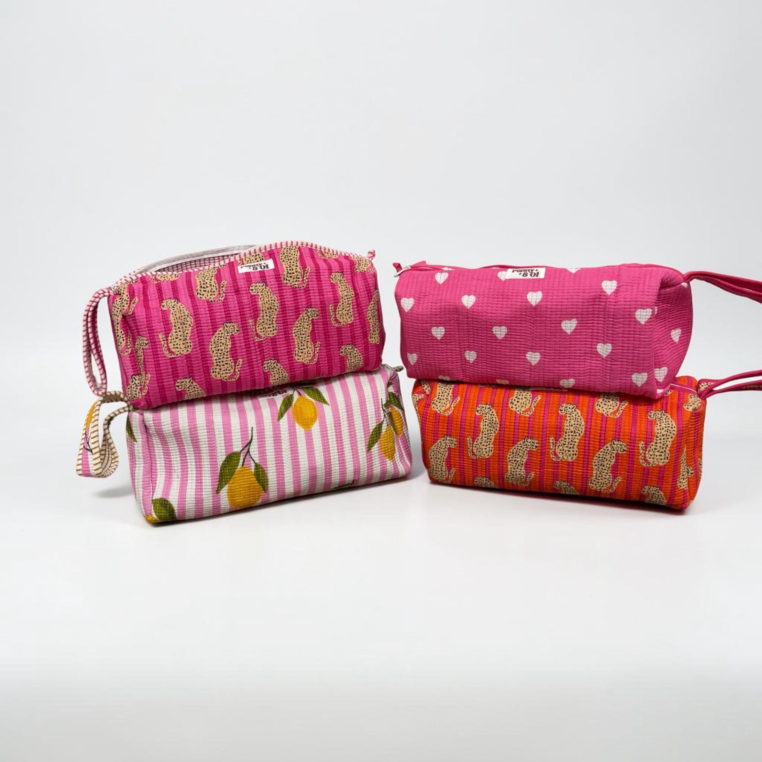 Hair tool bag, Cotton hair tool zip pouch with compartments