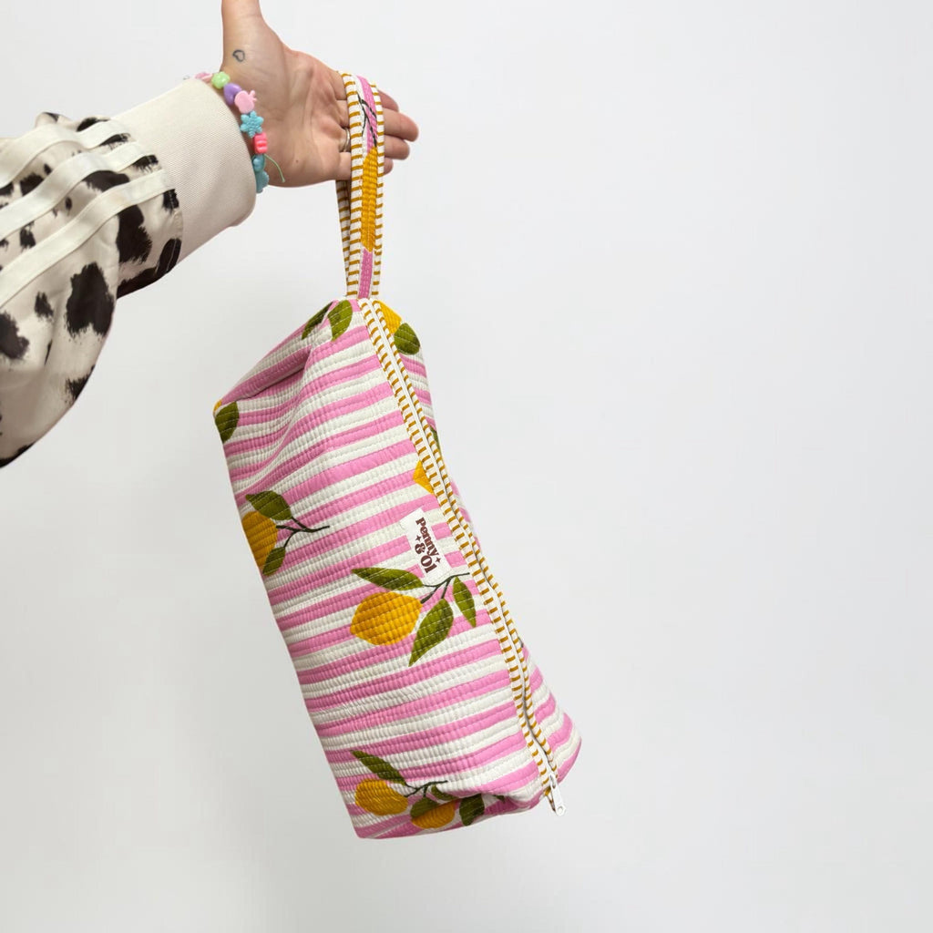 Hair tool bag, Cotton hair tool zip pouch with compartments