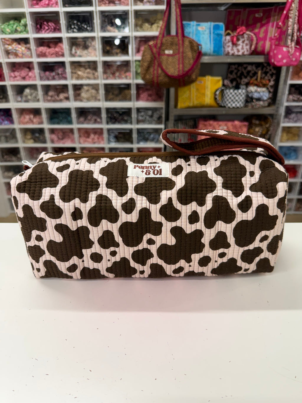 Hair tool bag, Cotton hair tool zip pouch with compartments