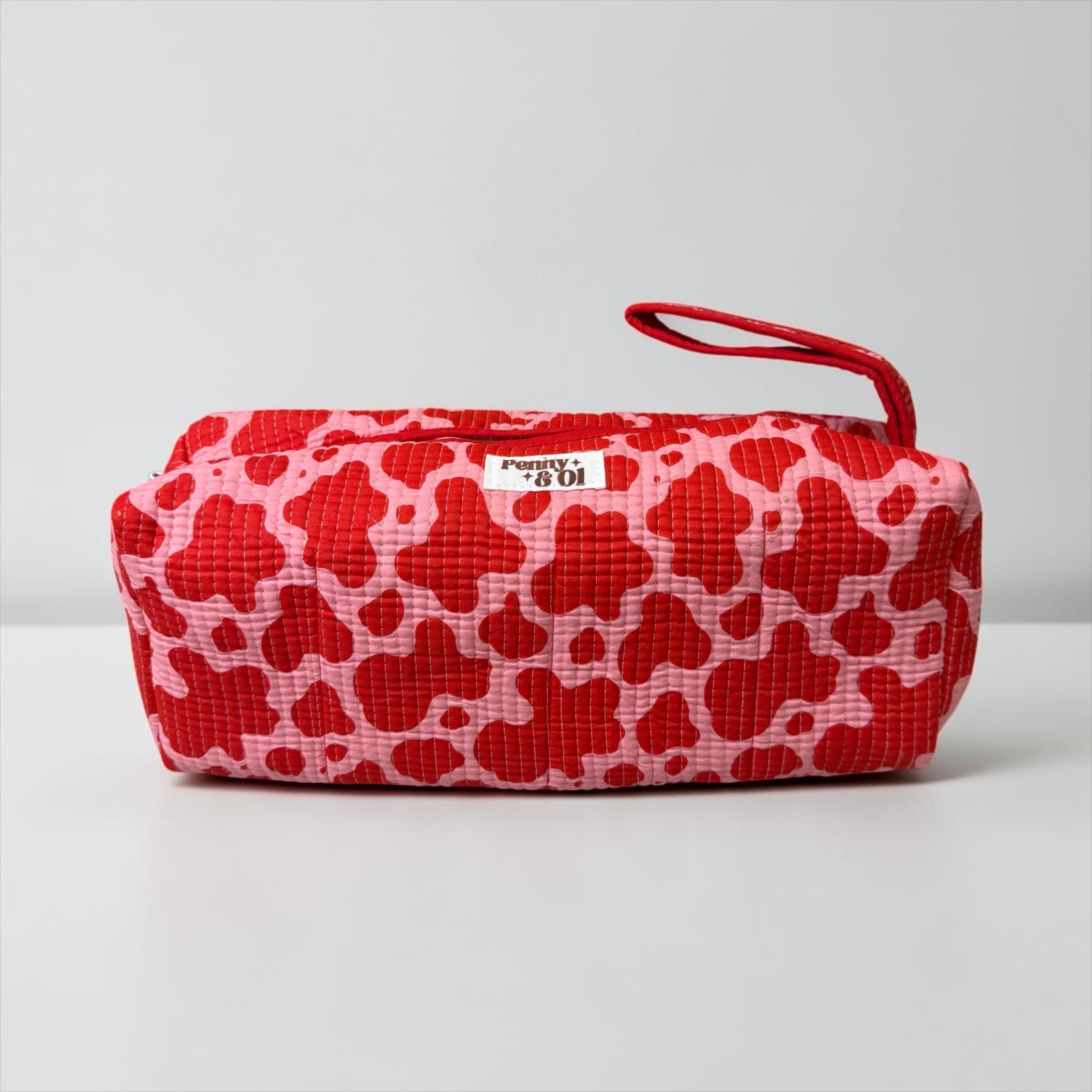 Hair tool bag, Cotton hair tool zip pouch with compartments
