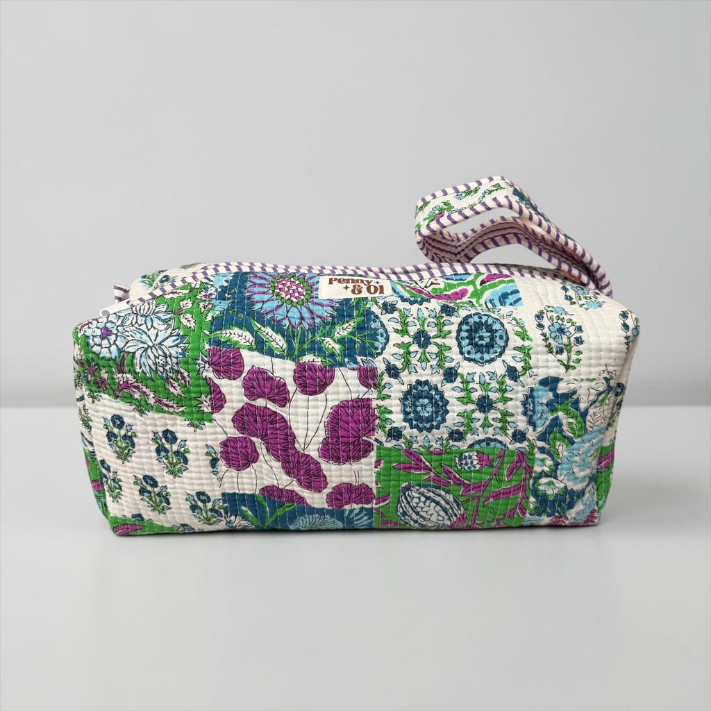 Hair tool bag, Cotton hair tool zip pouch with compartments