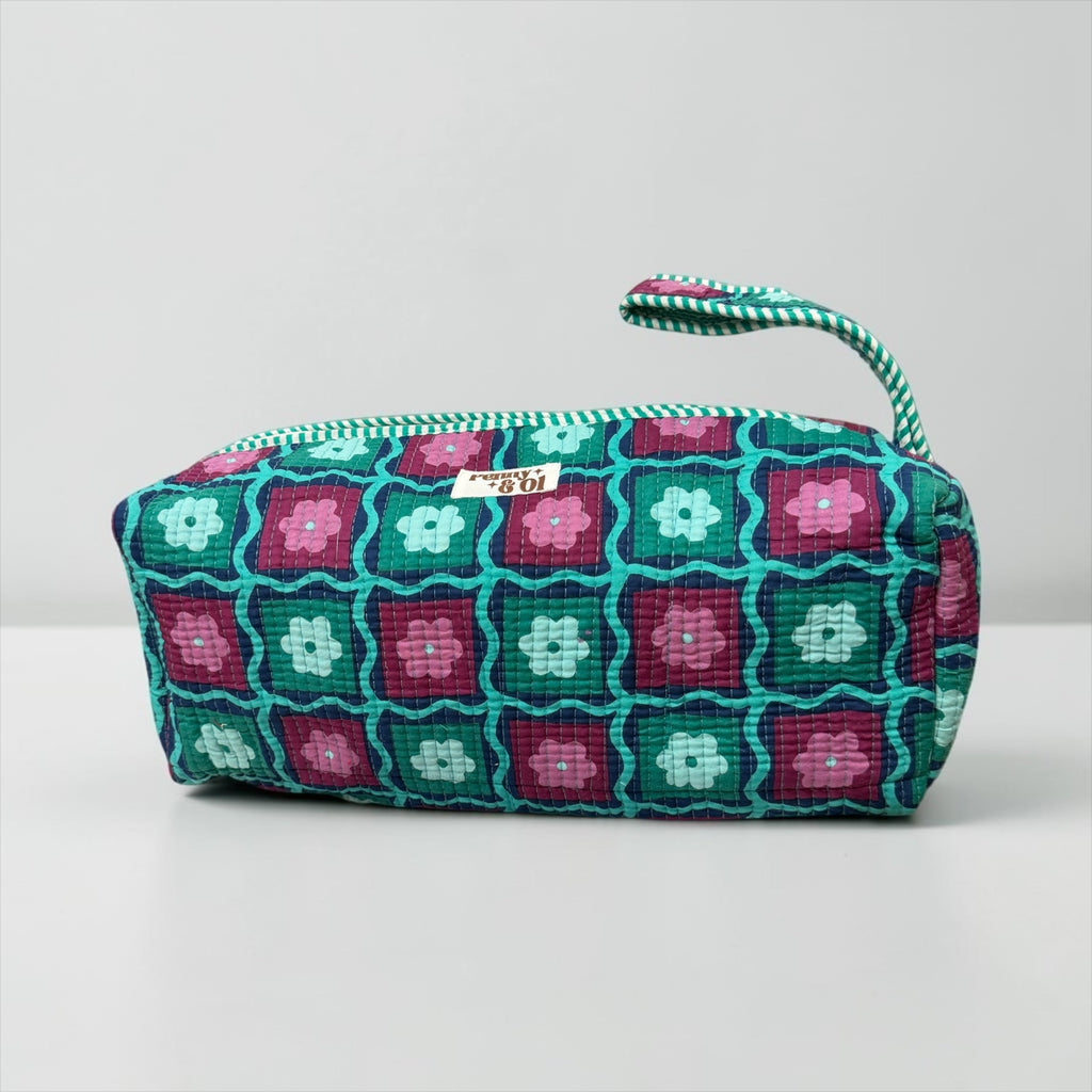 Hair tool bag, Cotton hair tool zip pouch with compartments