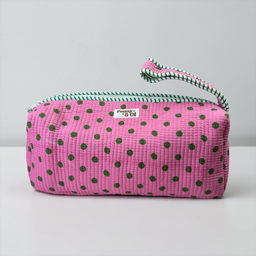 Hair tool bag, Cotton hair tool zip pouch with compartments