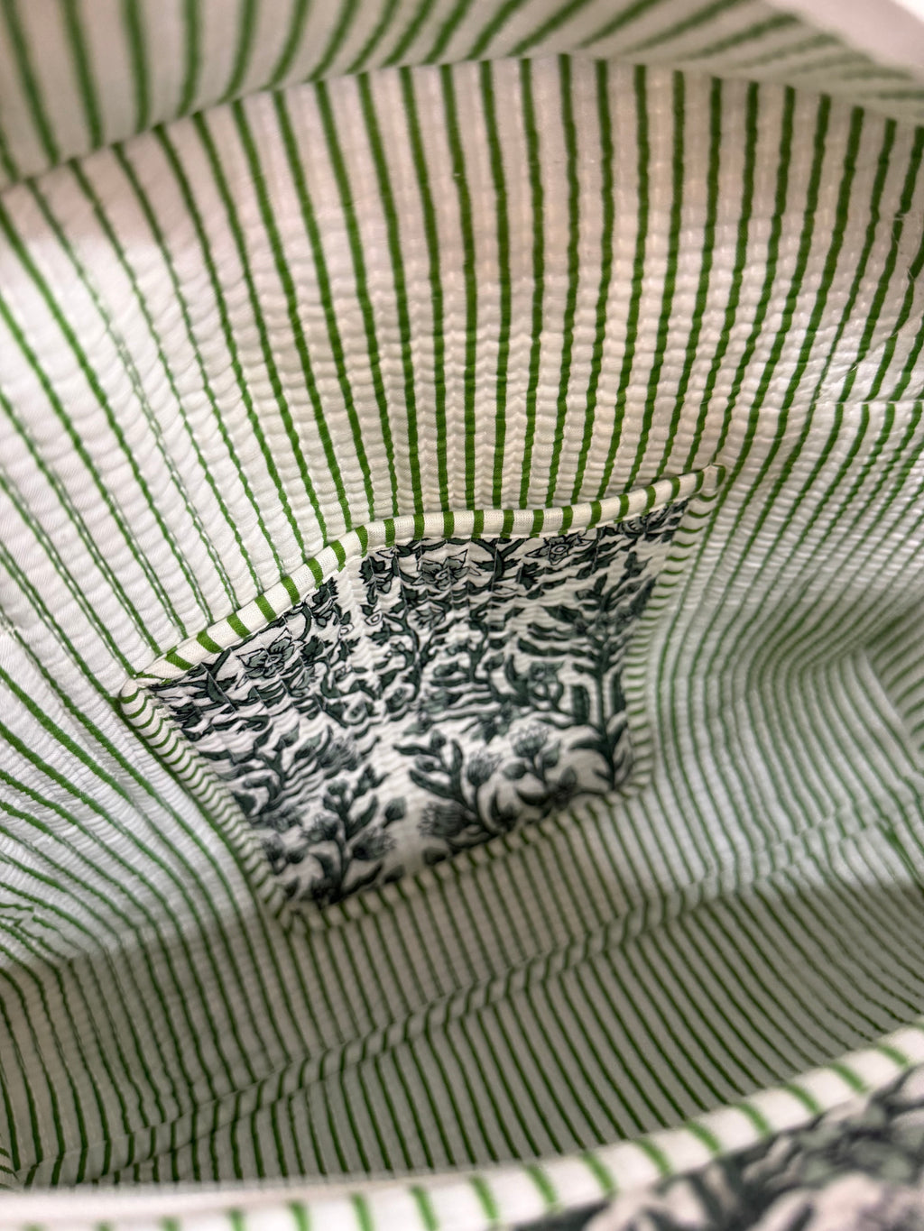 Olive Bloom Medium Cotton, handmade tote bag