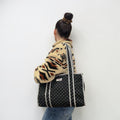 Black polka dot Medium Cotton, handmade tote bag