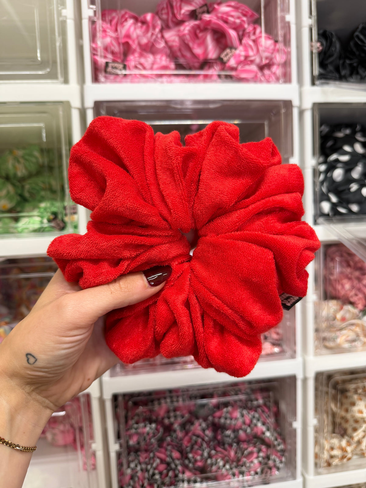 Red Microfibre Towel XL Hair Scrunchie