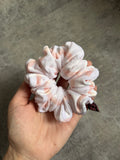 Peach Stripes Velvet Midi, Hair Scrunchie