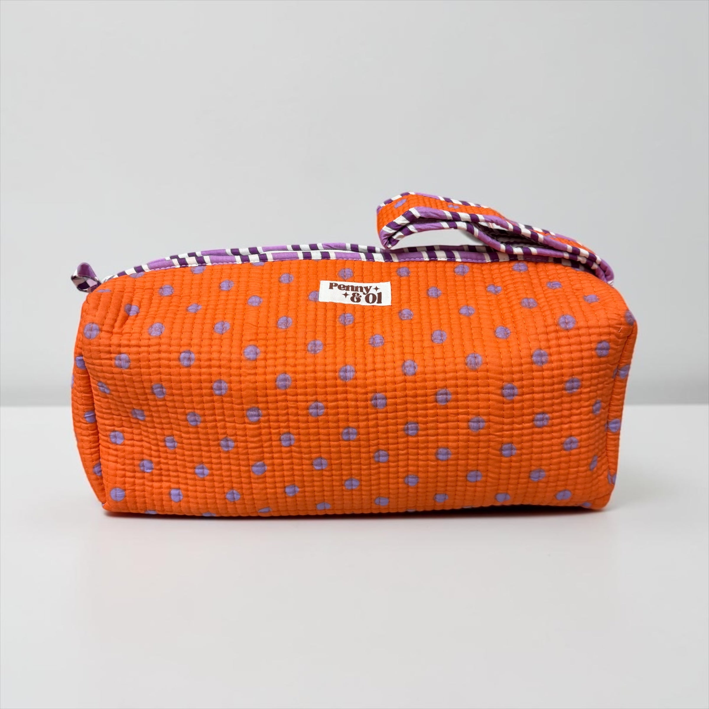 Hair tool bag, Cotton hair tool zip pouch with compartments