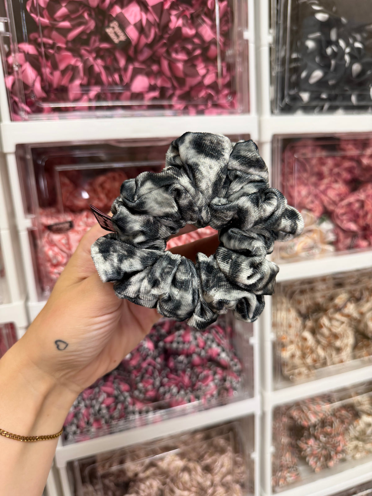 Snow leopard Velvet Midi, Hair Scrunchie