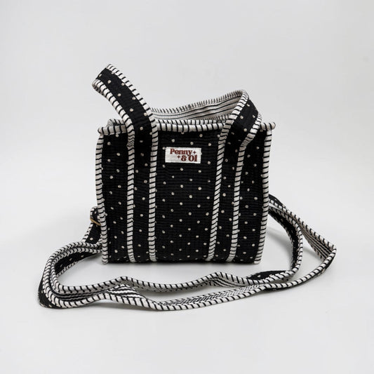 Black polka dot Mini Tote Bag - Penny & Ol