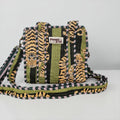 Moss Striped Tiger Collection, cotton tote bags, handmade tote.