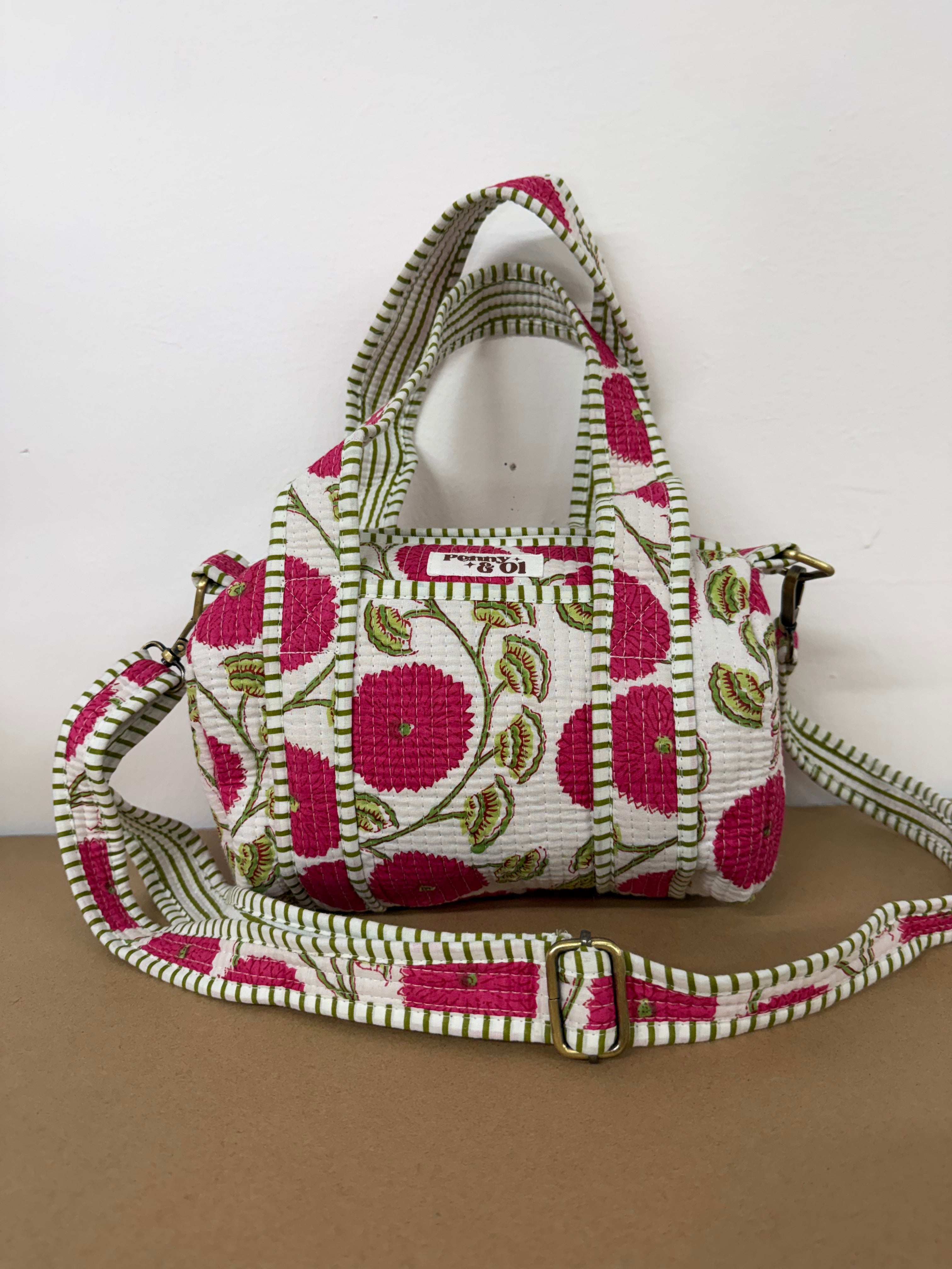 Pink posy collection, tote bags. Cotton tote bags all sizes