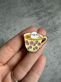 Duck in yellow cup Pin Badge