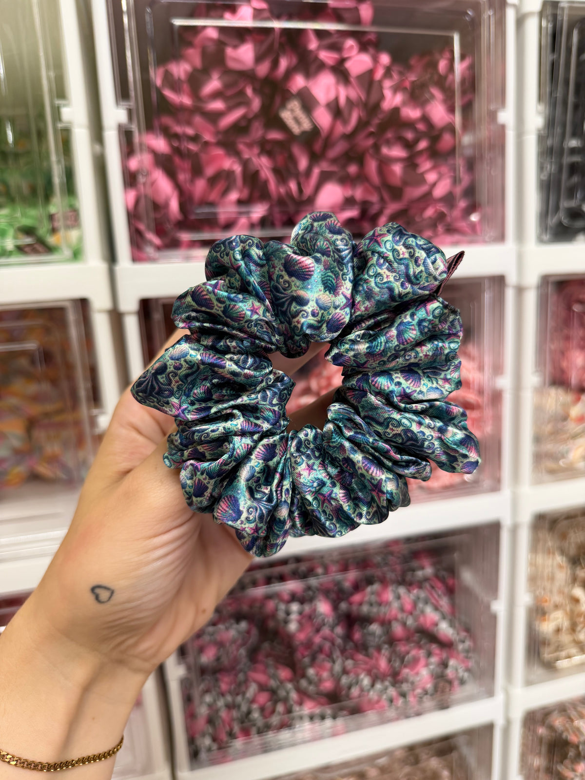 Octopus Ocean MIDI Satin Hair Scrunchie