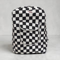 Black & White Checkerboard Backpack, handmade cotton tote bags.