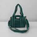 Emerald Green Polka Dot Mini Duffle Tote Bags - Penny & Ol