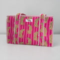 Pink Stripe Leopard MEDIUM Cotton tote bag