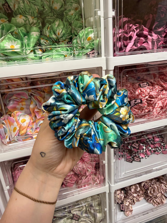 Peacock Luxury Satin MIDI Hair Scrunchie