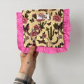 Pink Vintage Western Ruffle Pouch