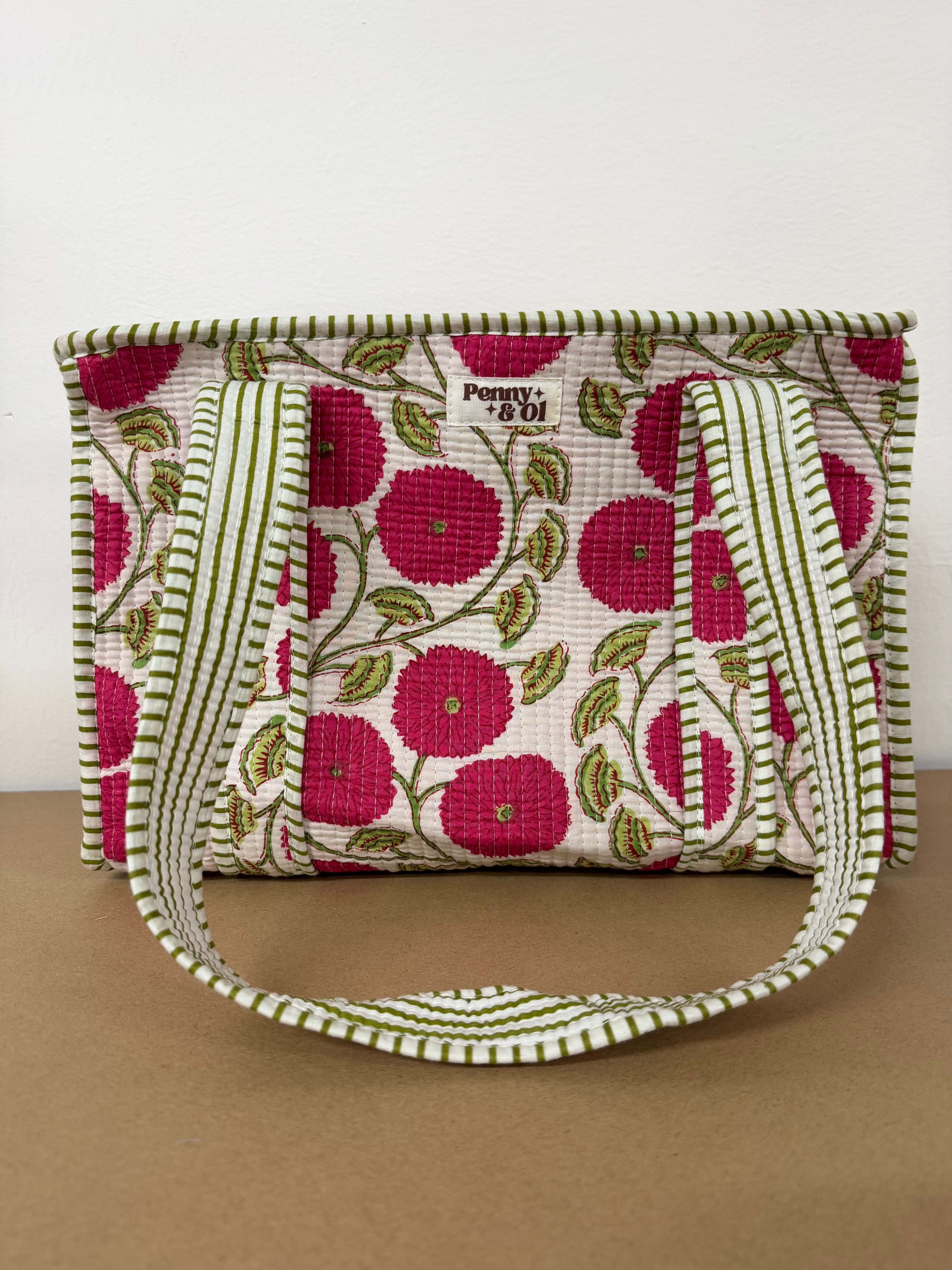 Pink posy collection, tote bags. Cotton tote bags all sizes