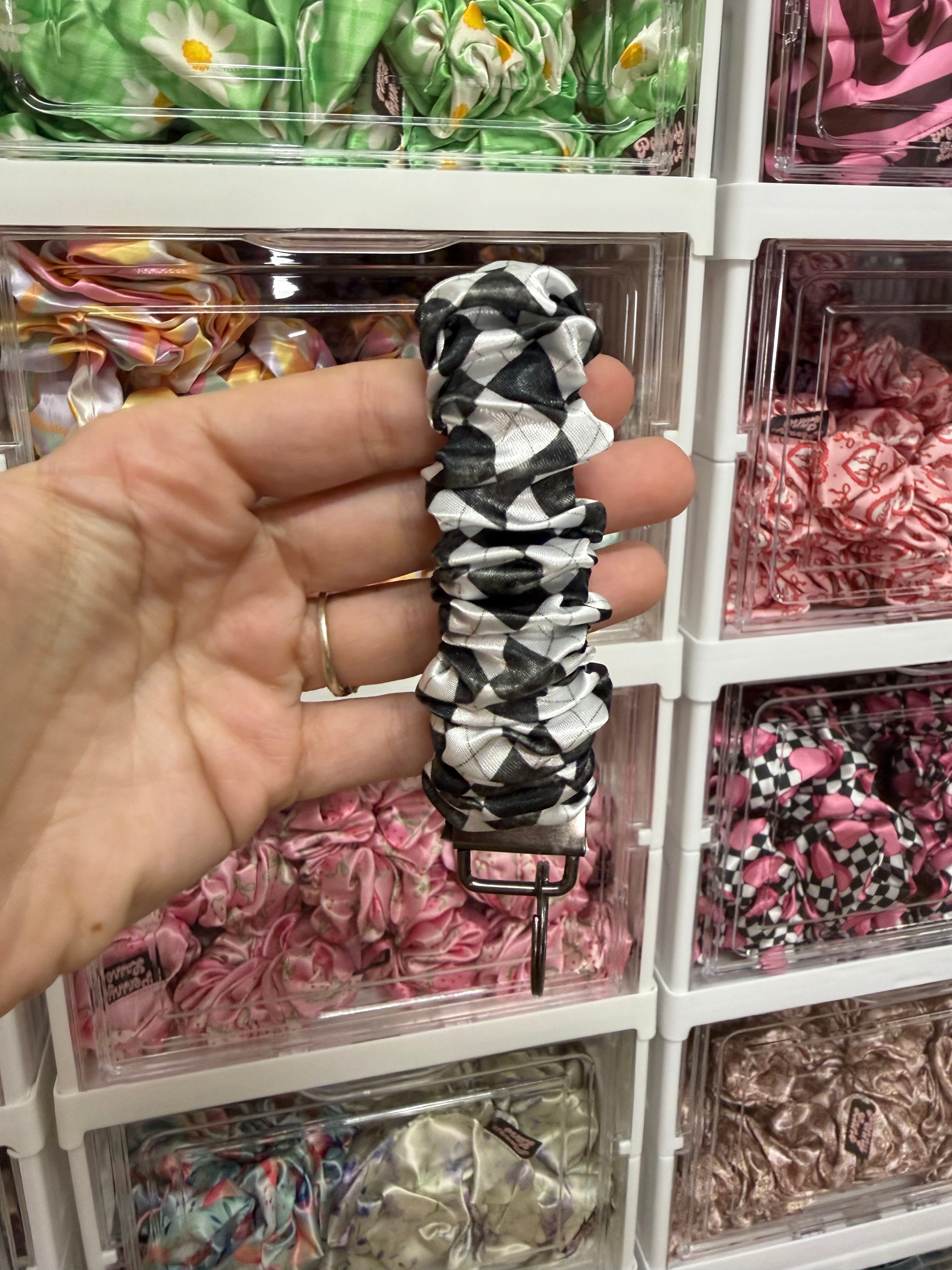 Black Diamonds Scrunchie Keyring