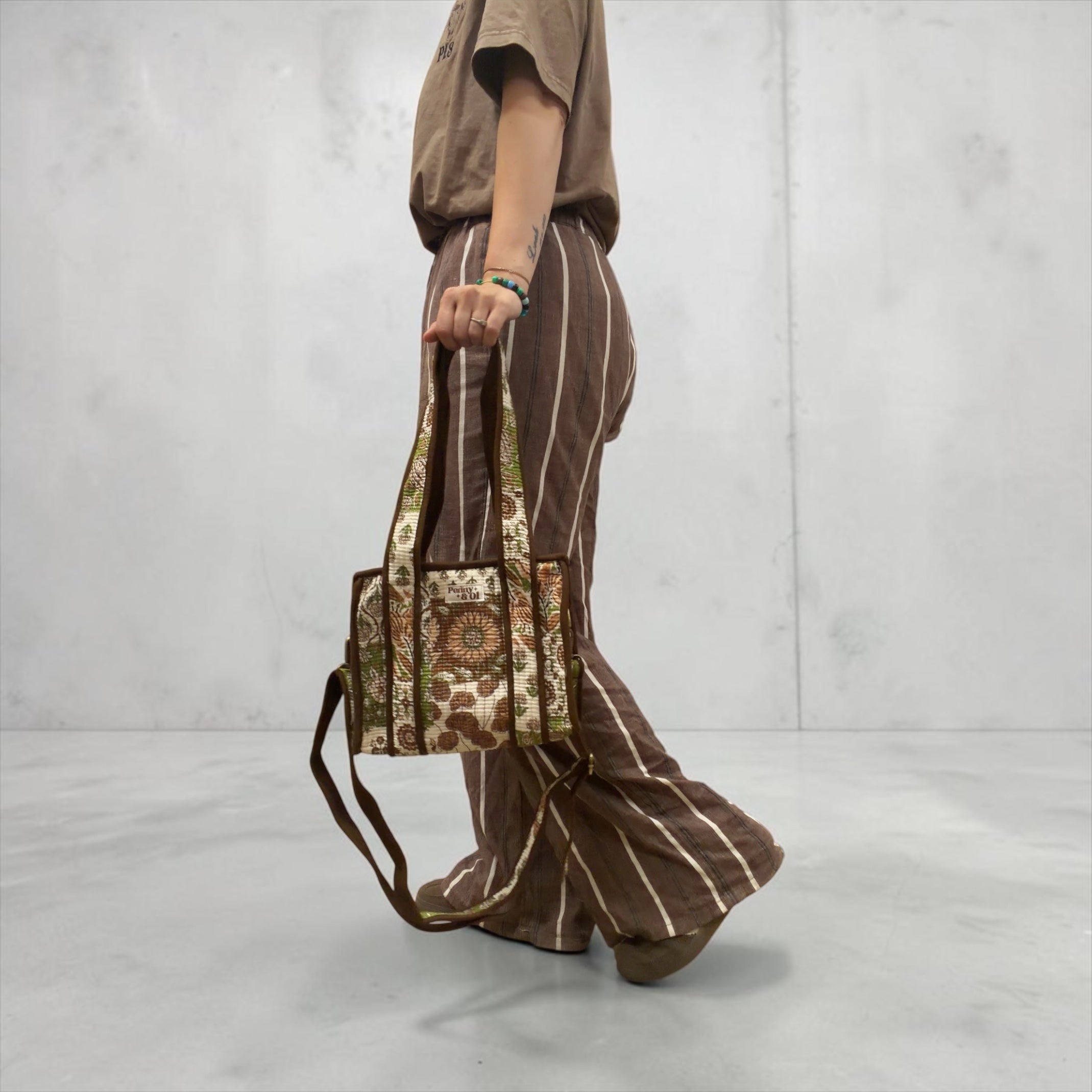 Brown Patchwork MINI Tote Bag - Penny & Ol