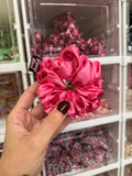 Pink Polka Dot MIDI Satin Hair Scrunchie