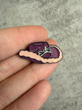 Plum cowgirl hat Pin Badge, western