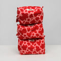 Pink & Red Cow Print waterproof zip pouches