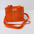 Orange polka dot & ORANGE stripe lining MINI Tote Bag - Penny & Ol