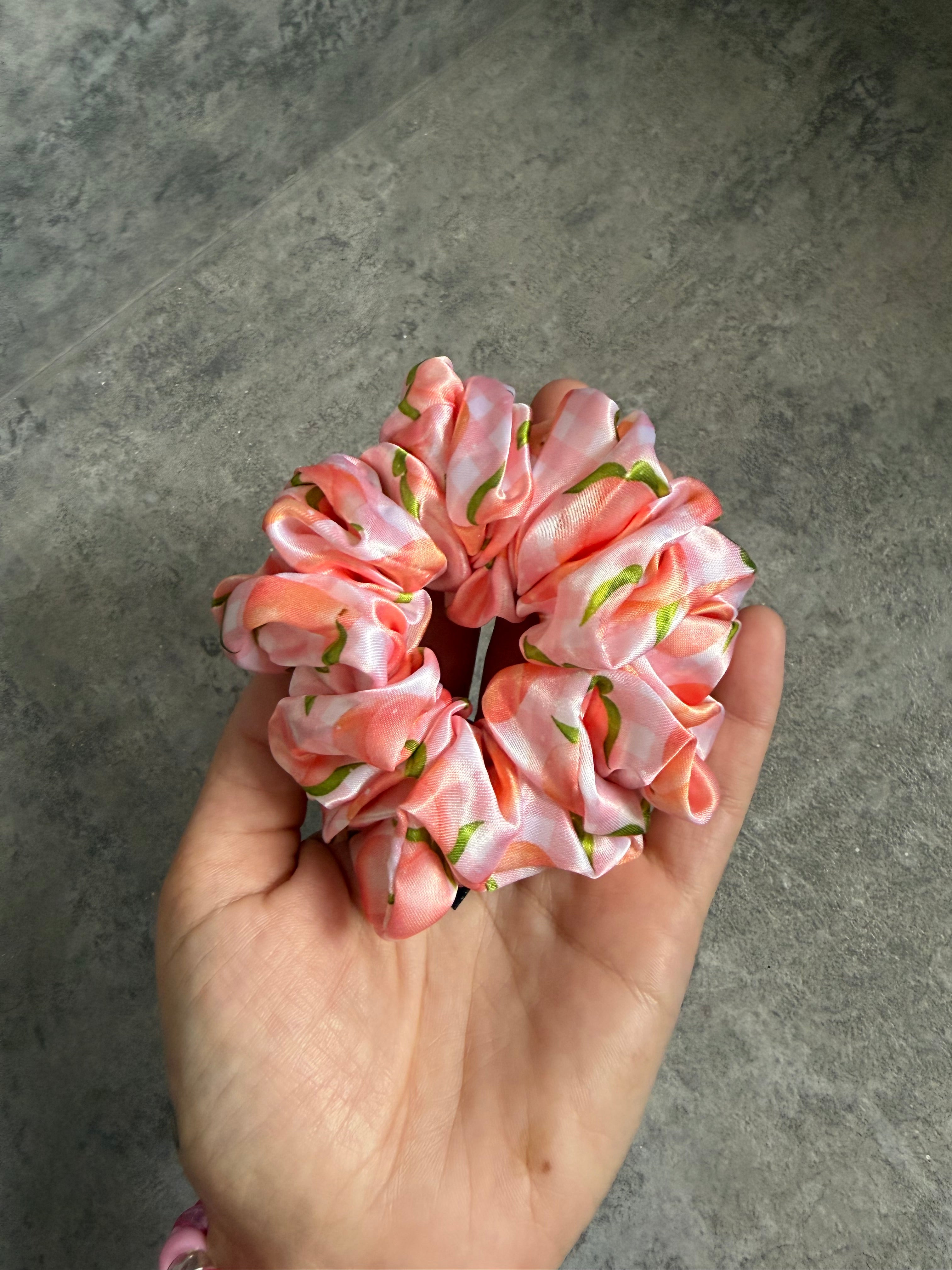 Gingham Peaches MIDI Satin Hair